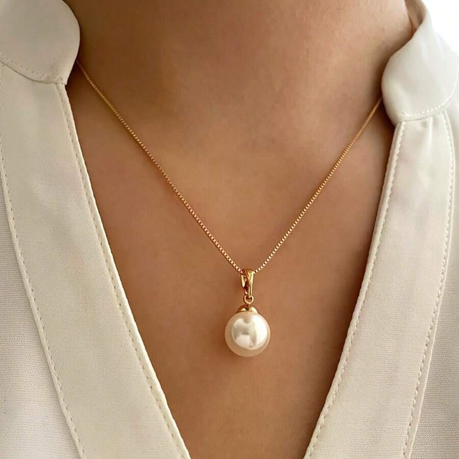 3pcs Pearl Jewelry Set for Women – Bridal Pearl Necklace and Teardrop Earrings