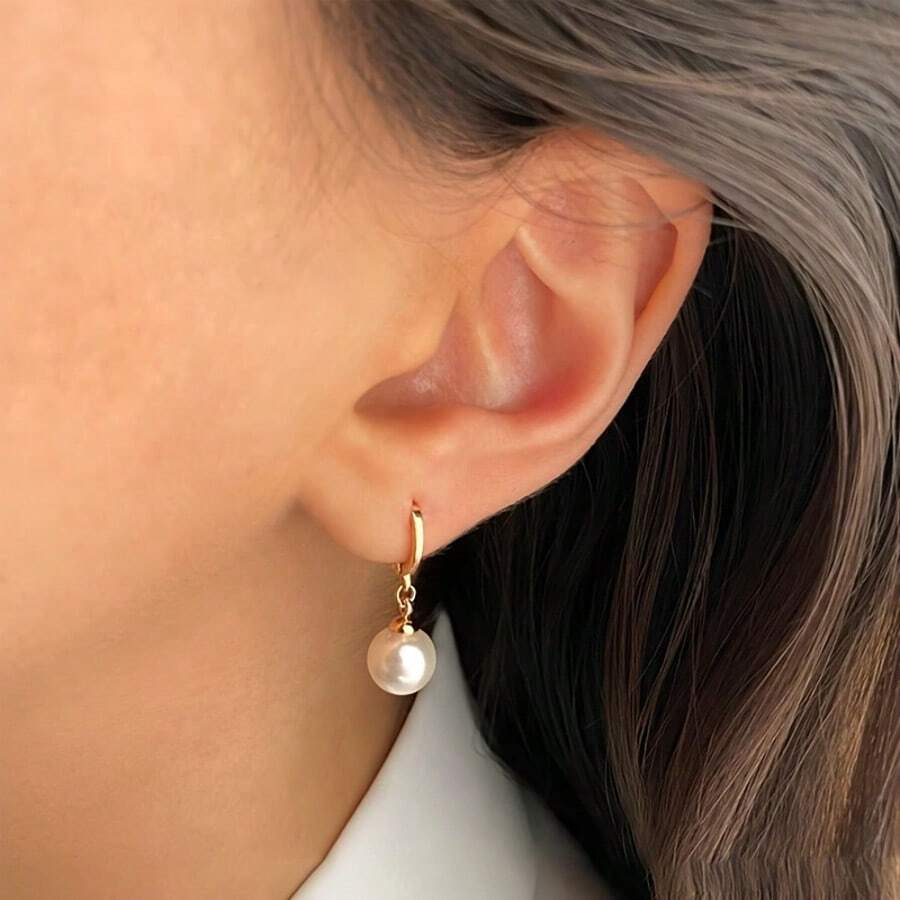 3pcs Pearl Jewelry Set for Women – Bridal Pearl Necklace and Teardrop Earrings