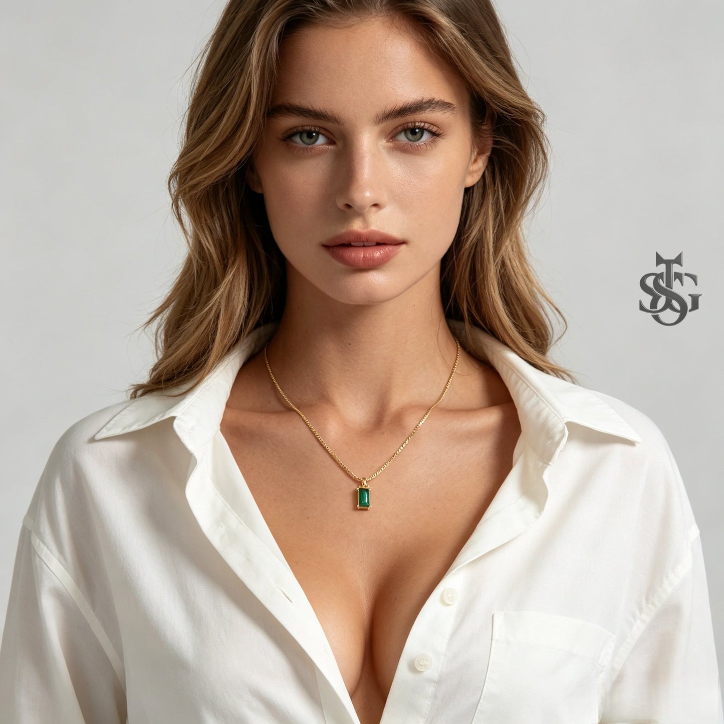 14K Gold Plated Rectangle Birthstone Necklace | Dainty Vintage Jewelry