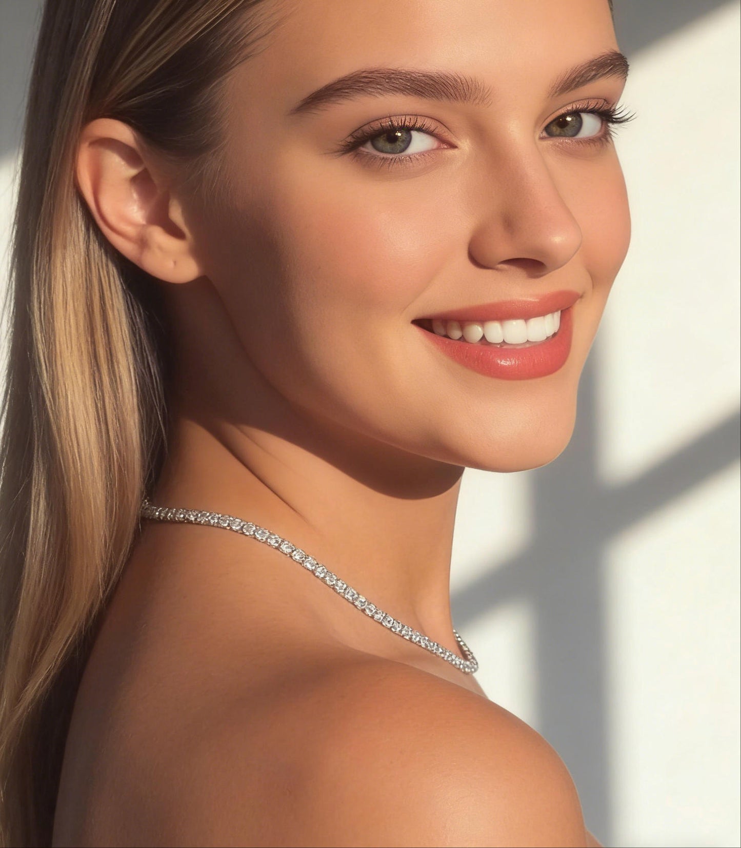 Dainty CZ Tennis Choker Necklace for Women | Iced Out Cubic Zirconia Silver Necklace
