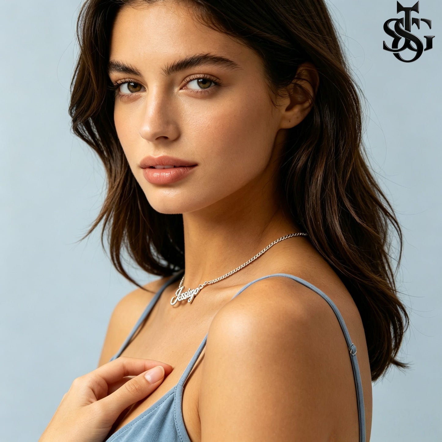 Custom Name Necklace for Women – 18K Gold Plated Personalized Script Necklace with Heart