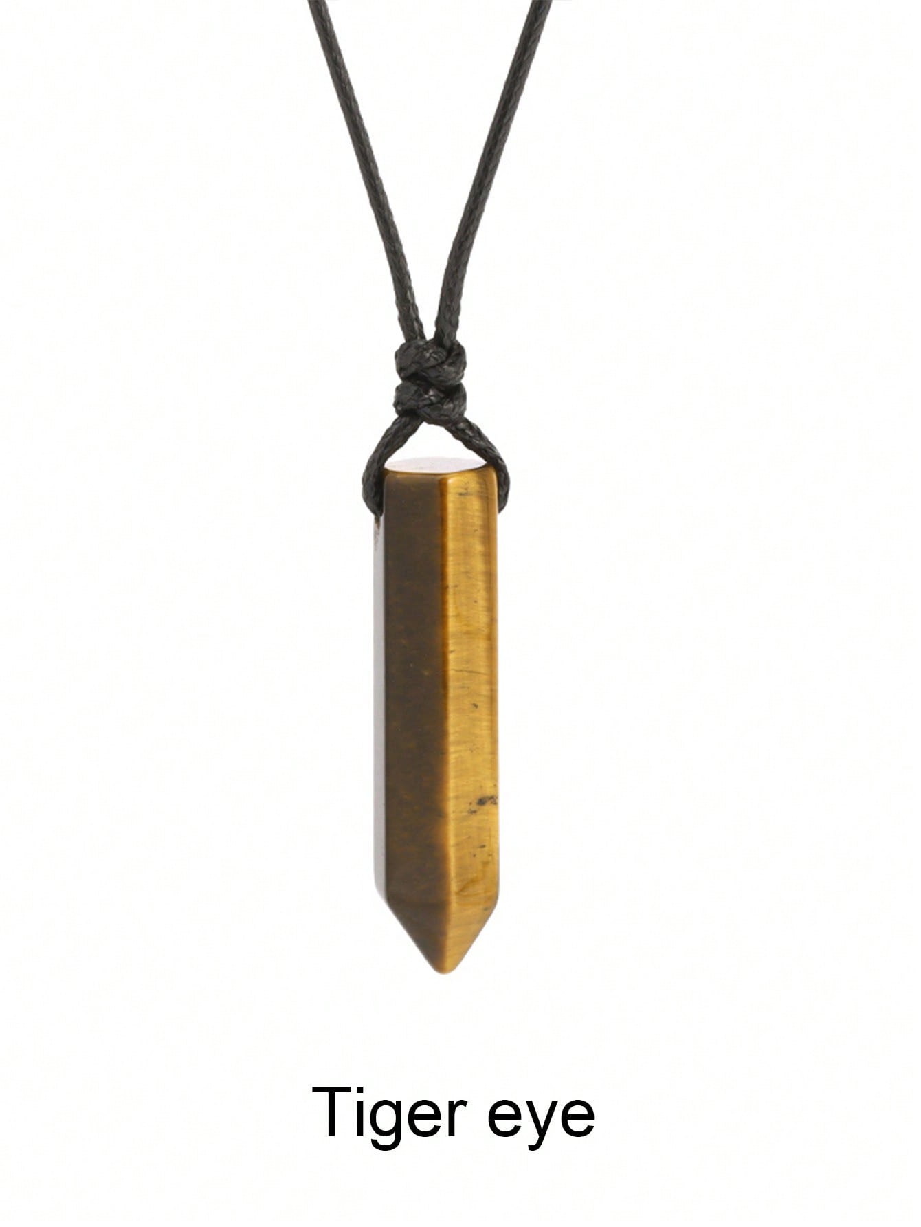 Men's Hexagonal Natural Stone Pendant Necklace