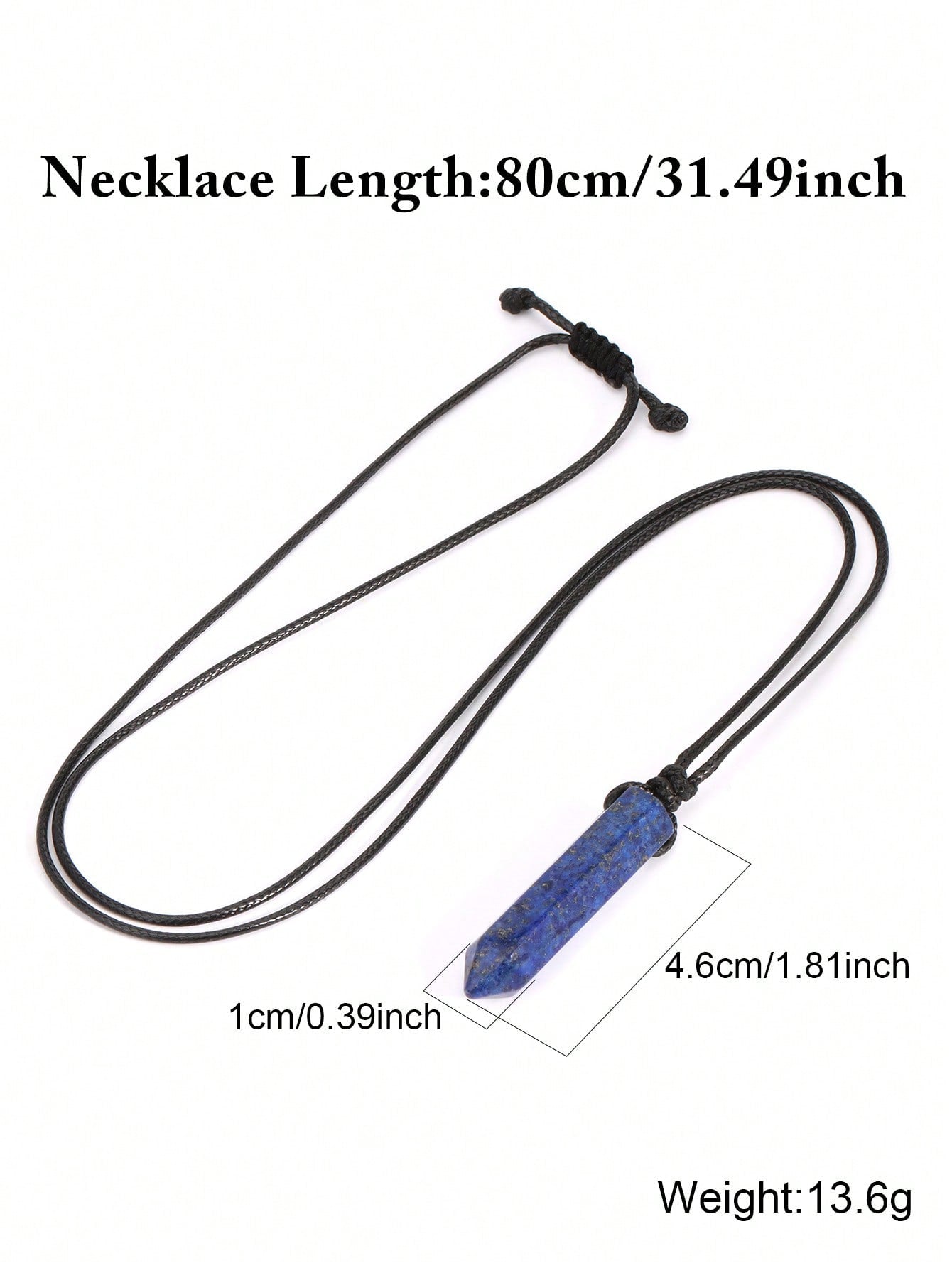 Men's Hexagonal Natural Stone Pendant Necklace