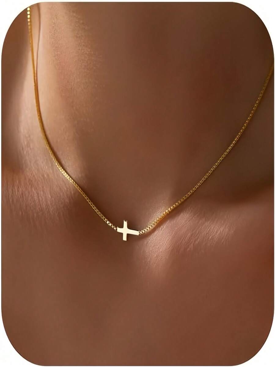 Minimalist Gold Cross Necklace