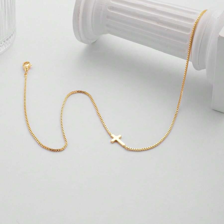 Women’s Silver Plated Cross Necklace – Minimalist Faith Jewelry