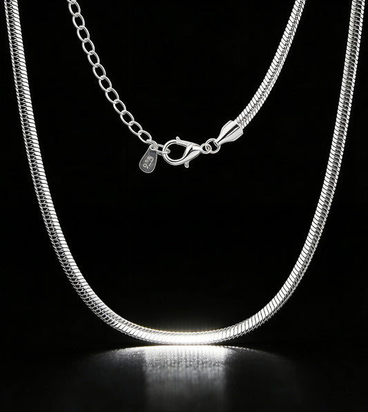 Waterproof Flat Snake Chain Necklace – Stainless Steel