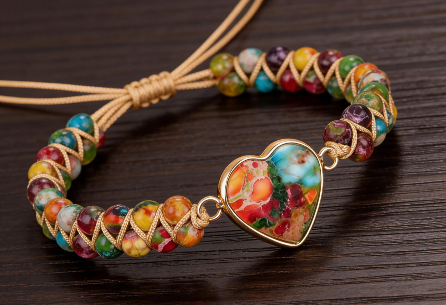 Natural Amazonite Gemstone Charm Bracelet – Waterdrop / Heart Pendant