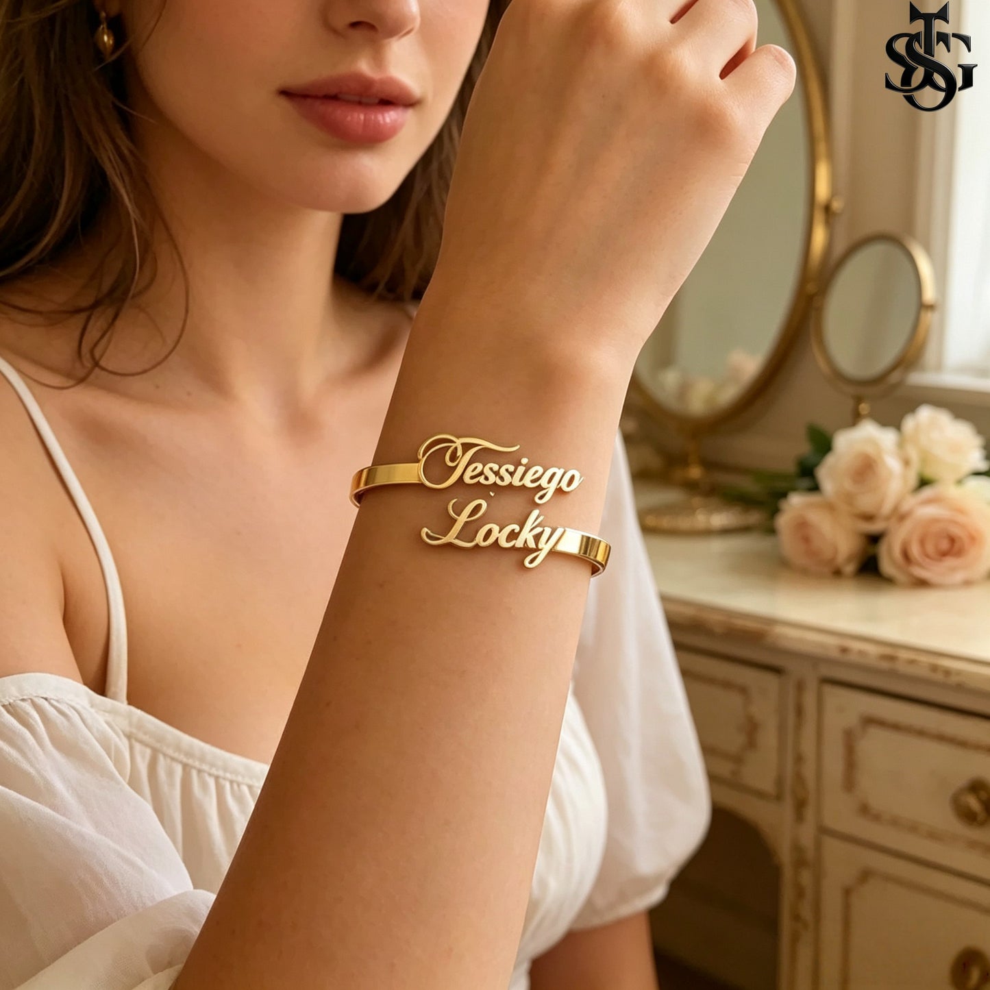 Personalized Name Bangle Bracelet – Custom Cuff Bracelet