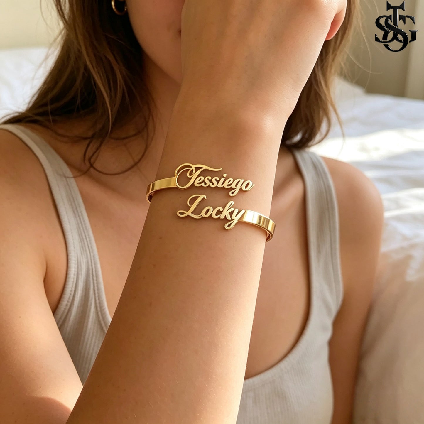 Personalized Name Bangle Bracelet – Custom Cuff Bracelet