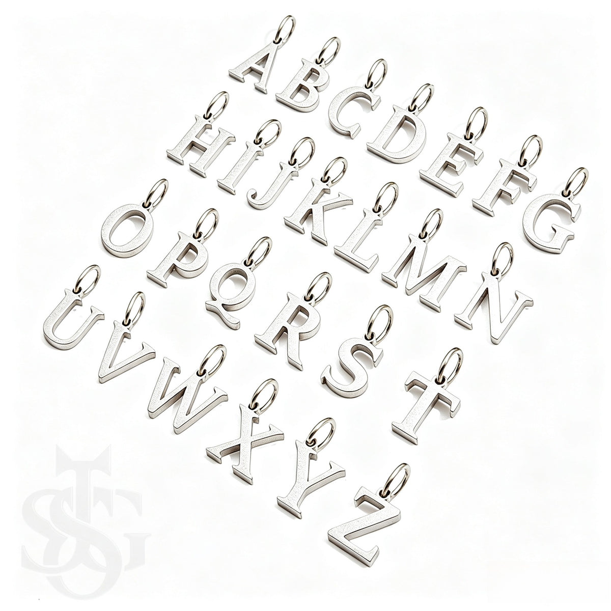 18K Gold Plated Layered Herringbone & Initial Letter Pendant Necklace Set