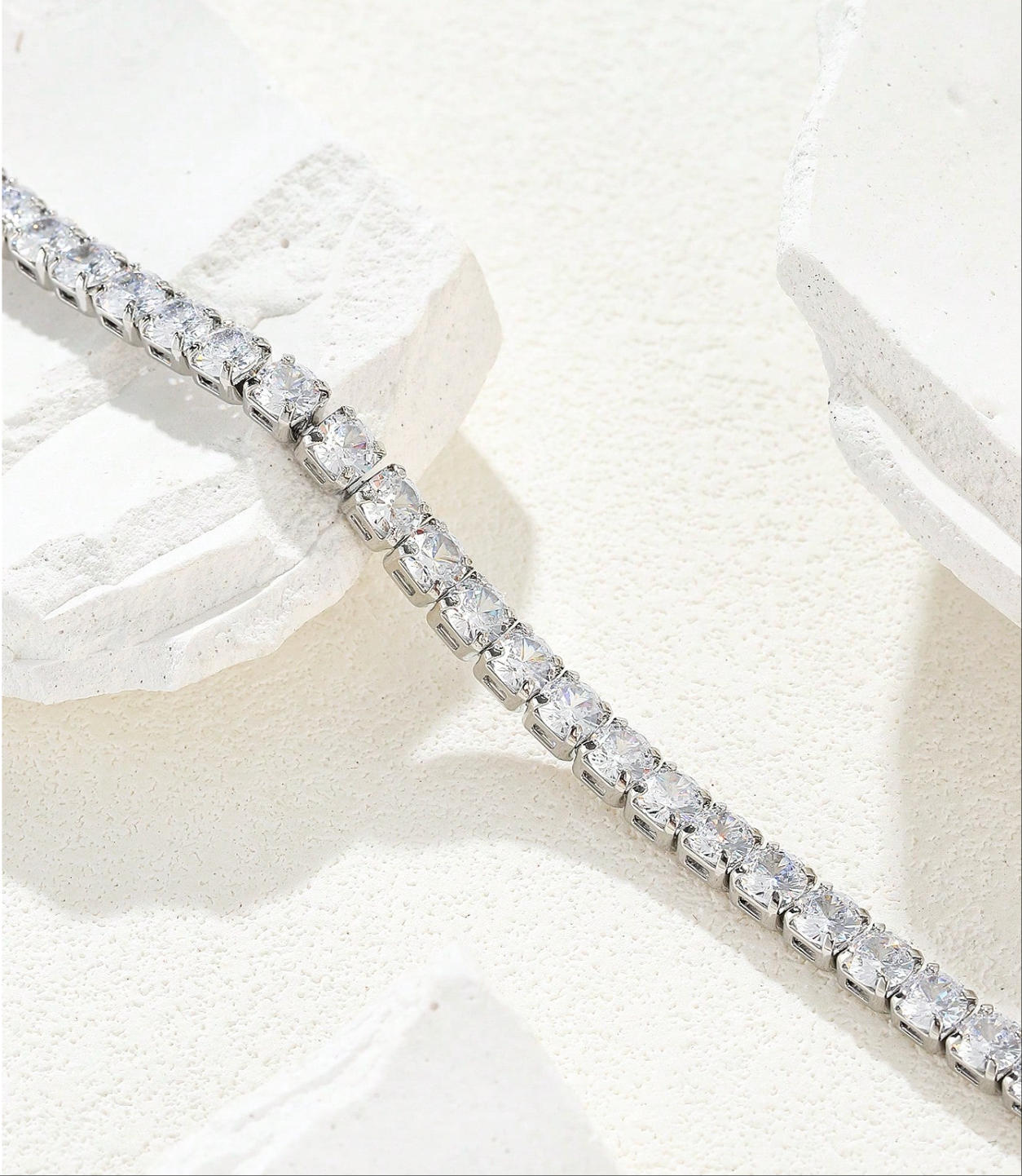 Dainty CZ Tennis Choker Necklace for Women | Iced Out Cubic Zirconia Silver Necklace