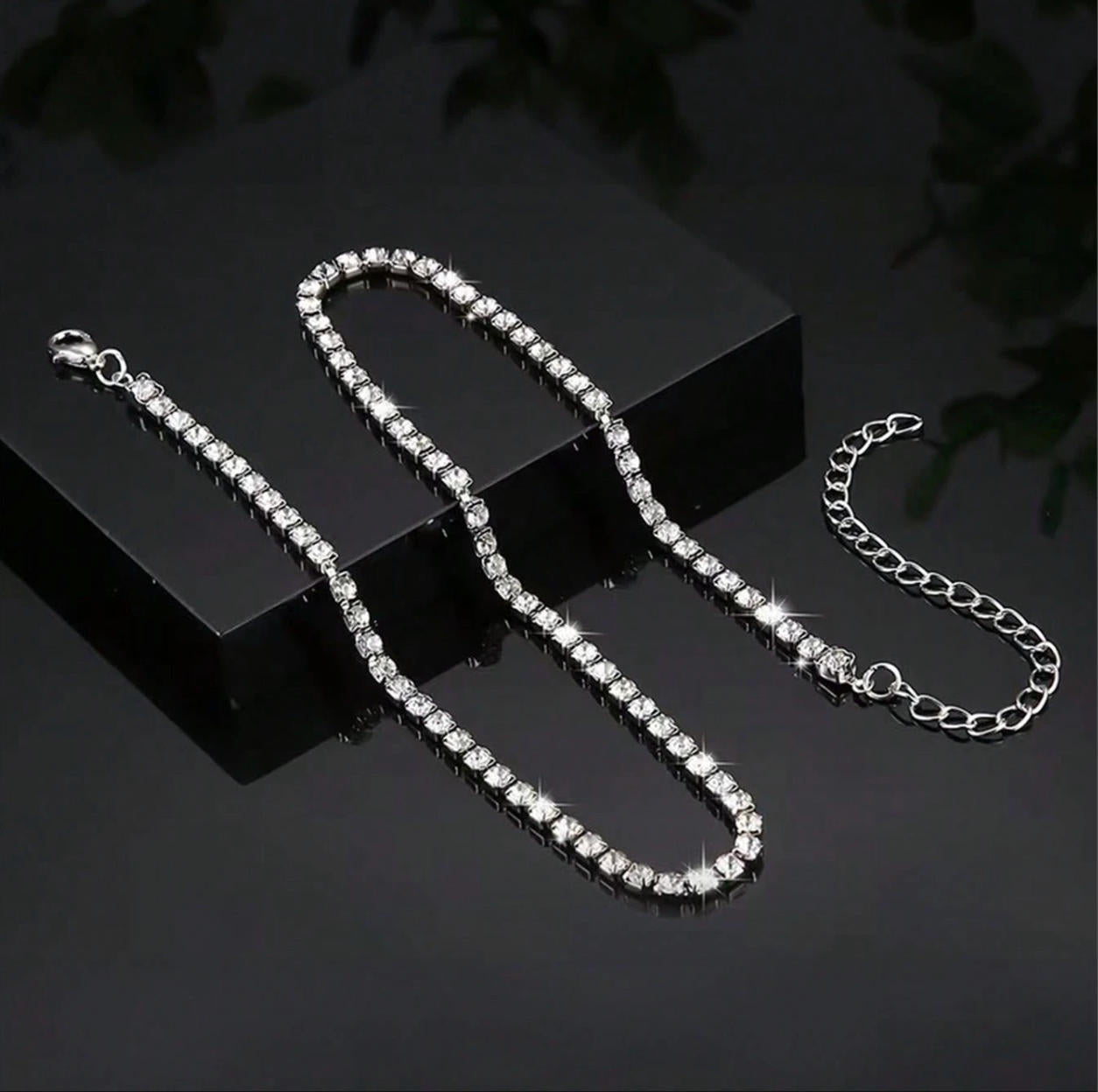 Dainty CZ Tennis Choker Necklace for Women | Iced Out Cubic Zirconia Silver Necklace
